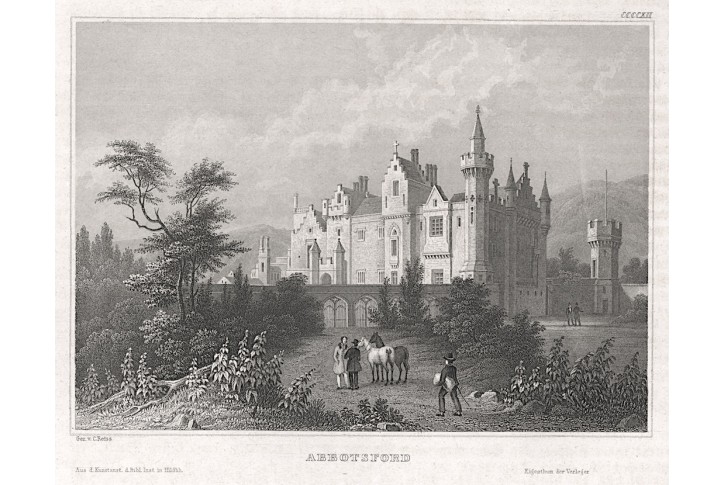 Abbotsford, Meyer, oceloryt, 1850