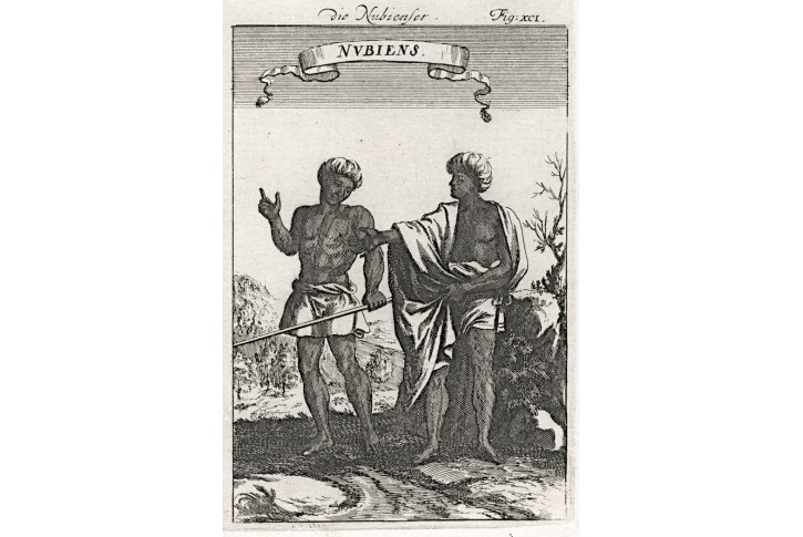 Nubijci., Mallet, mědiryt, 1719