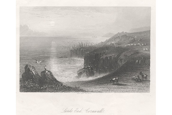 Lands End, Payne, oceloryt, (1850)