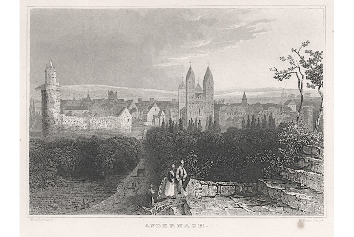 Andernach , Tombleson, oceloryt, (1840)