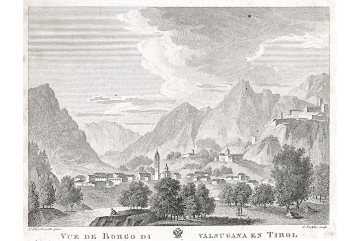 Borgo Valsugana, mědiryt,(1800)
