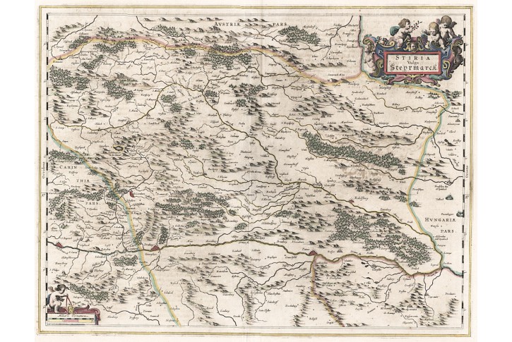 Janssonius J.: Stiria Steyrmarck,  mědiryt, 1652