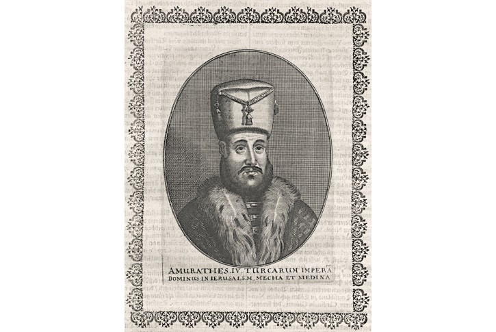 Amurathes IV. sultán, mědiryt (1650)