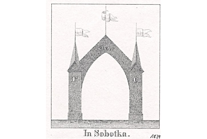 Sobotka brána, Glasser, litografie, 1836