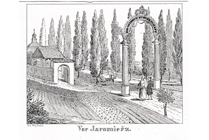 Jaroměř, Glasser, litografie, 1836
