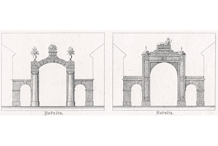 Hořice, Glasser, litografie, 1836