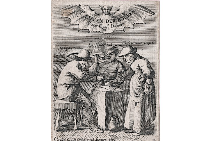 Quast - Schmidt, T'Leven der Boeren mědiryt, 1673