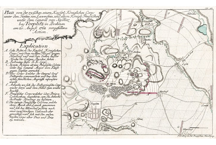 Raspe.: Teplice bitva , mědiryt 1764