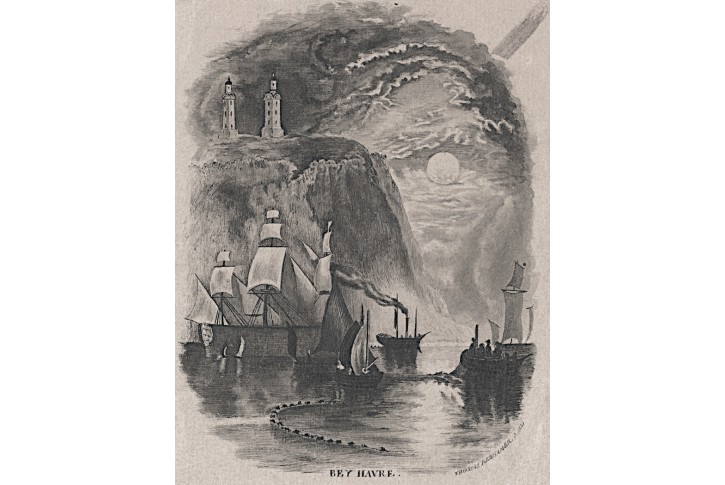 Havre za soumraku , oceloryt, 1850