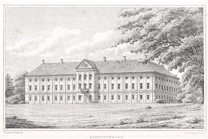 Augustenborg Stavnsbøl, litografie, (1850)