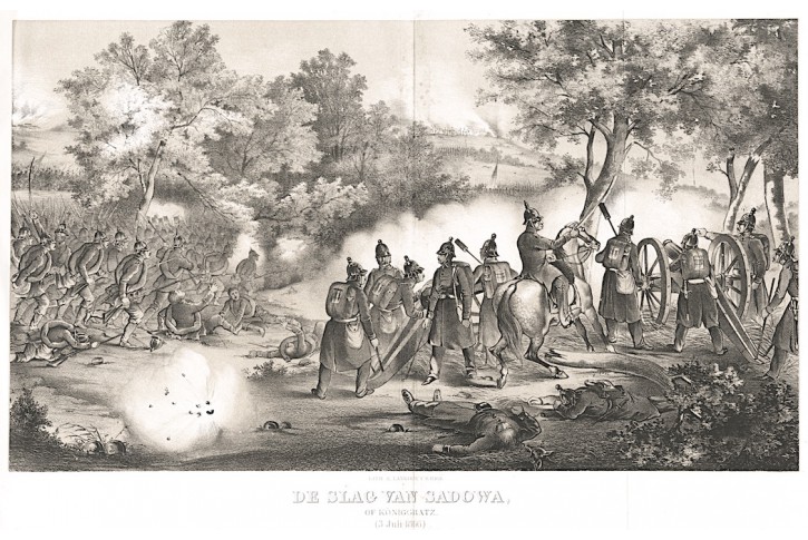 Hradec Sadová bitva ,  litografie, 1867