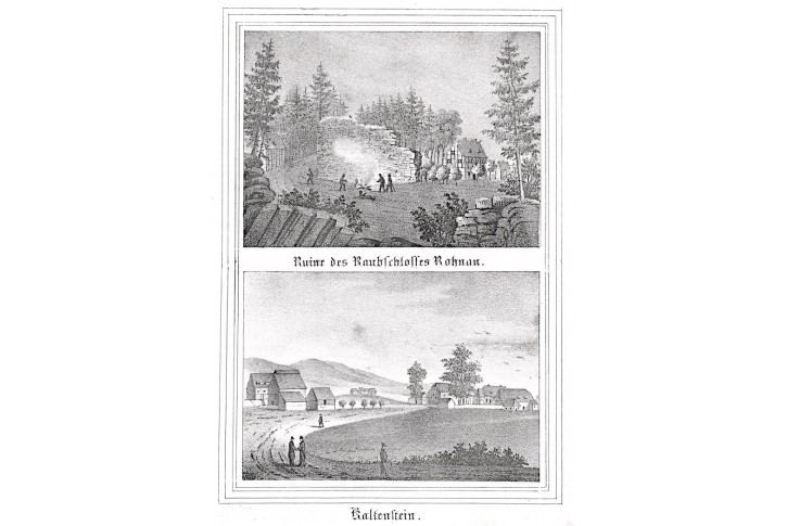 Ronov u Žitavy- Kaltenstein., litografie, 1837