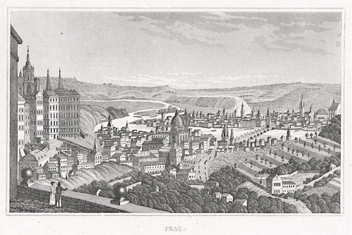 Praha, Strahlheim, oceloryt, (1840)