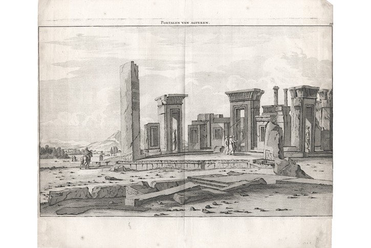 Persepolis Iran, mědiryt, 1718