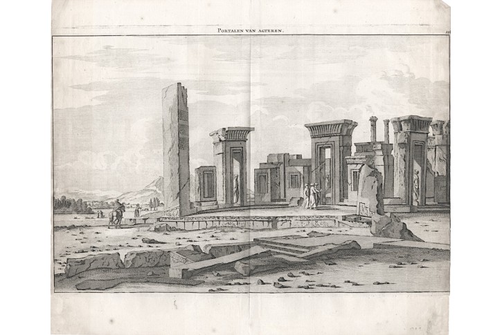 Persepolis Iran, mědiryt, 1718