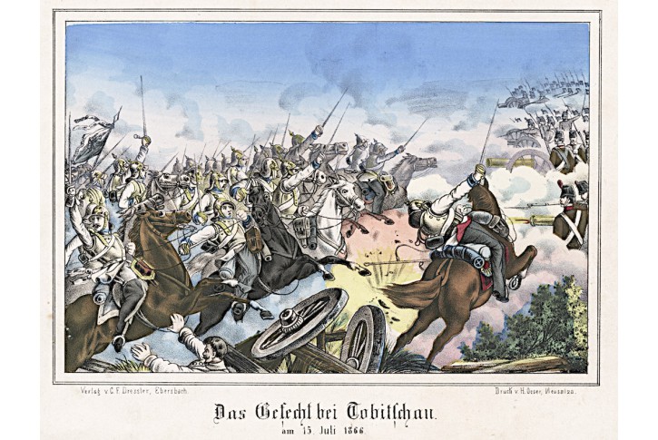 Tovačov bitva, Oeser, Litografie, 1870