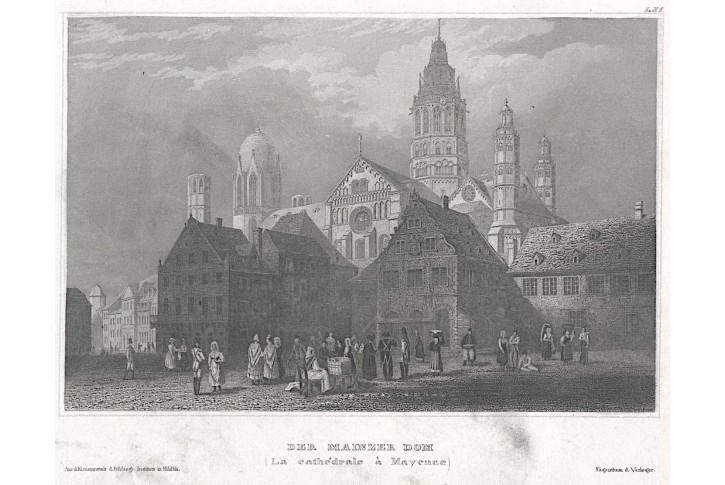 Mainz Dom, Meyer, oceloryt, 1850