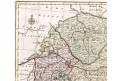 Čechy Rakousko, Bowen,  kolor. mědiryt, 1744