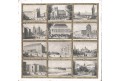 Praha 12 dílčích pohledů okénková, oceloryt ,1850