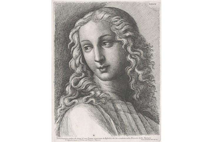 Dívka podle Raffaela, mědiryt, (1750)