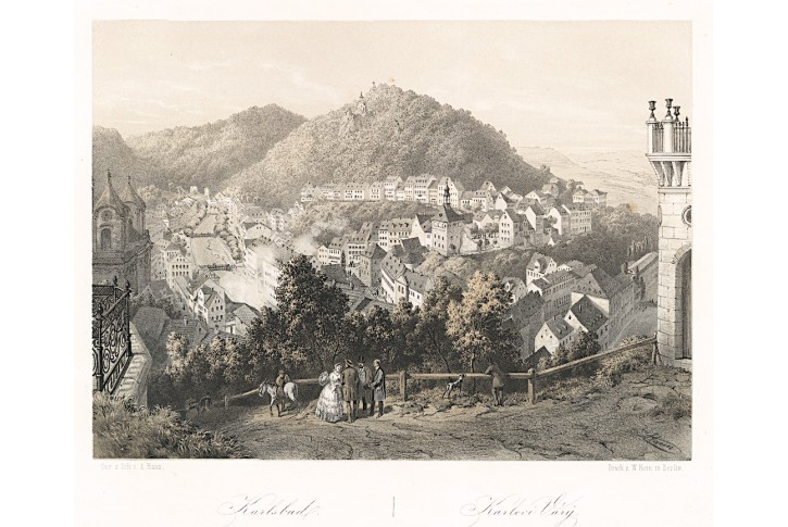 Karlovy Vary, Haun,  litografie, 1860