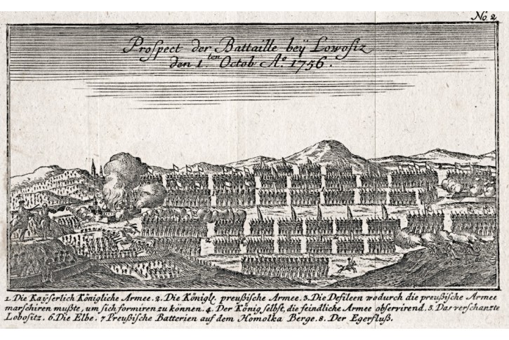Lovosice bitva 1757,Ben Jochai, mědiryt 1758