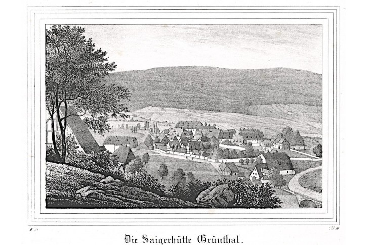 Saigerhütte Grünthal, litografie, 1837