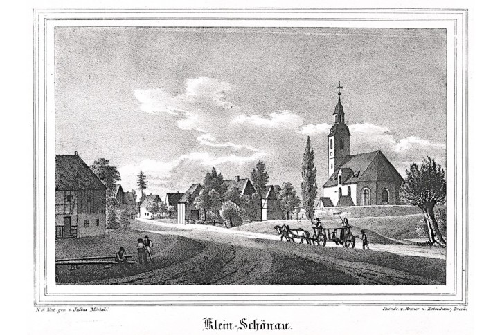 Sieniawka -  Kleinschönau, litografie, 1837