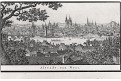 Praha Staré Město od západu litografie, 1840