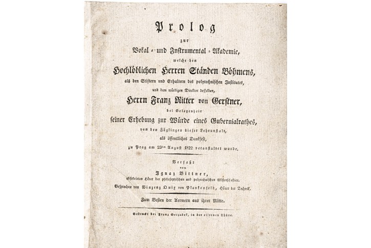 Prolog zur Vokal- und Instr.- Akademie, Prag 1822