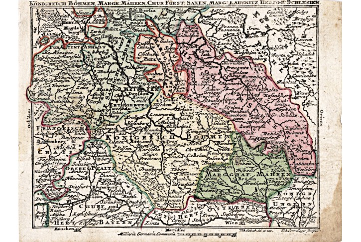 Lobeck - Lotter : Böhmen, kolor. mědiryt,1762