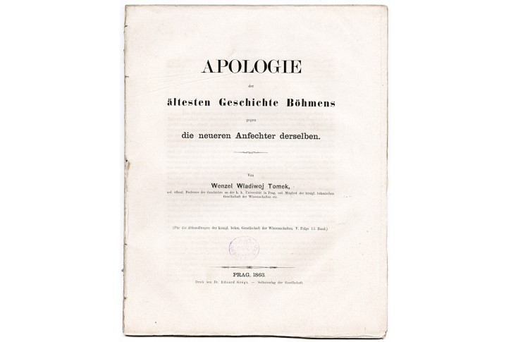 Tomek V.V.: Apologie Geschichte Böhmens, 1863