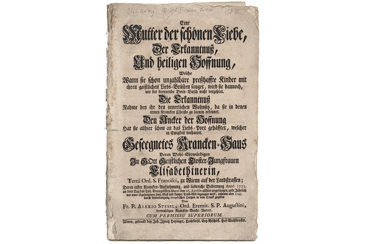 Mutter schönen Liebe.. Elisabethinerin, Wien, 1745