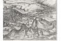 Loja - Loxa,  Braun Hogenberg.., mědiryt (1580)
