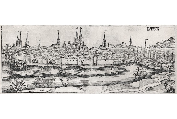 Lubeck H. Schedel, dřevořez 1493