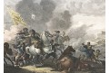 Bitva kavelerie Napoleon, kolor. mědiryt, 1815