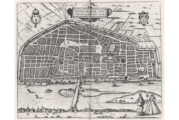 Orleans, Braun Hogenberg, mědiryt (1600)