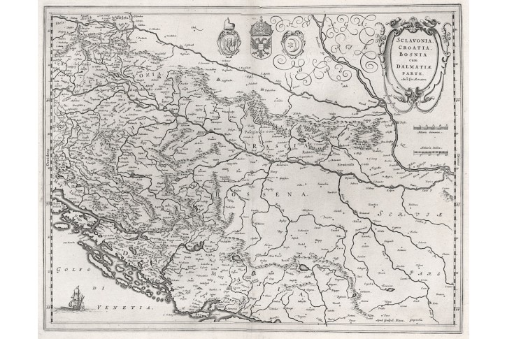 Blaeu : Sclavonia Croatia, mědiryt, (1640)