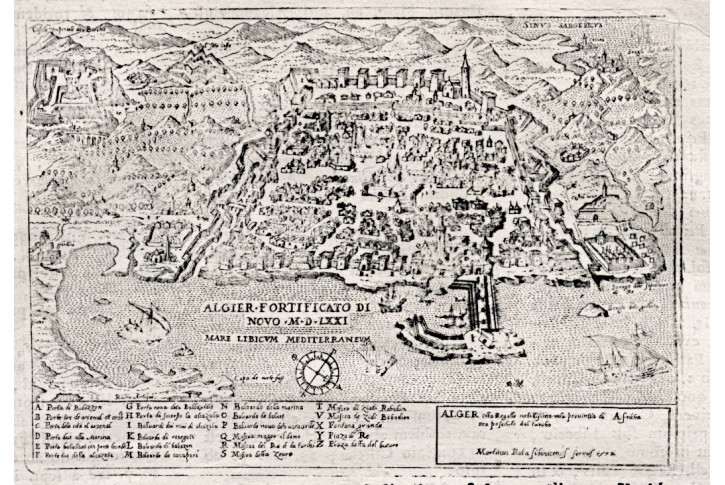 Alžír, Lasor a Varea, mědiryt, 1713