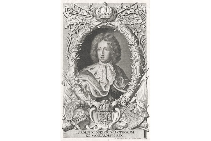 Karel XI, Puffendorf, mědiryt, 1697