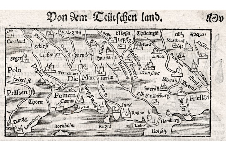 Německo sever, Münster S., dřevořez , 16. stol.