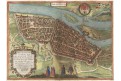 Magdeburg, Braun Hogenberg, kolor. mědiryt (1580)