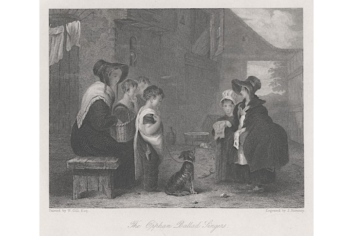 Zpěváci balady Orphan, Fischer oceloryt, 1844