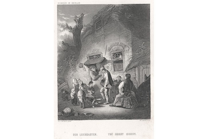 Niněra - Hurdy  Gurdy, Payne, oceloryt, 1850