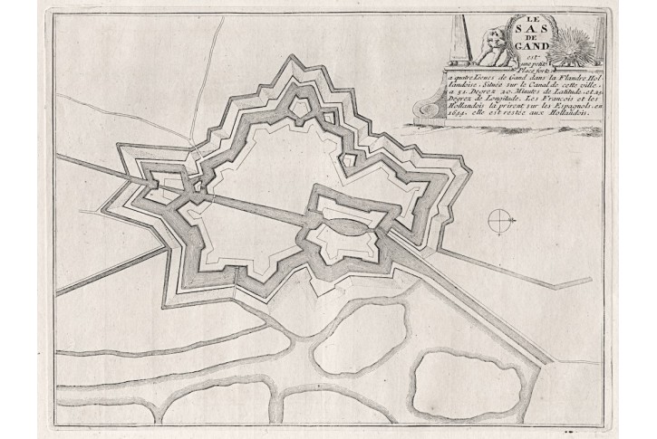 Sas van Gent, N. de Fer, mědiryt, 1705
