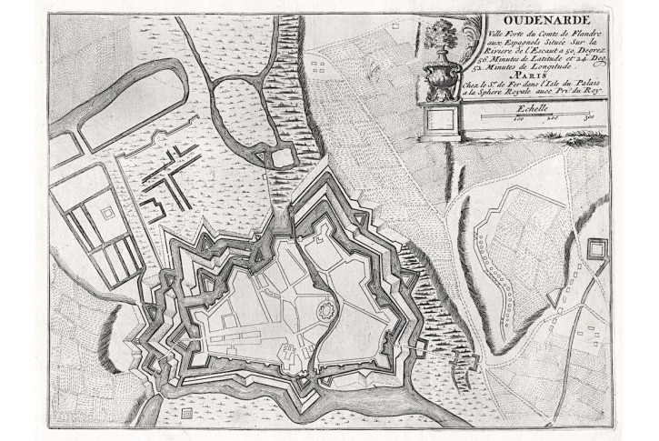 Qudenaarde, N. de Fer, mědiryt, 1705