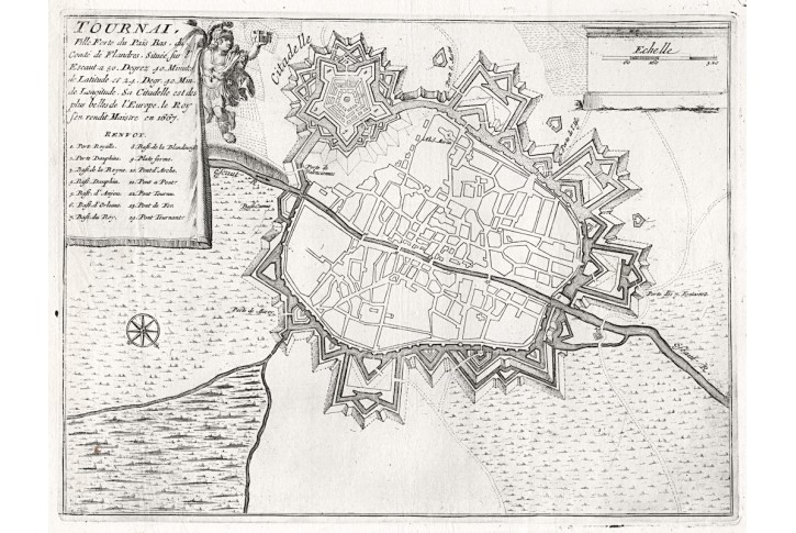 Tournay,  N. de Fer, mědiryt, 1705
