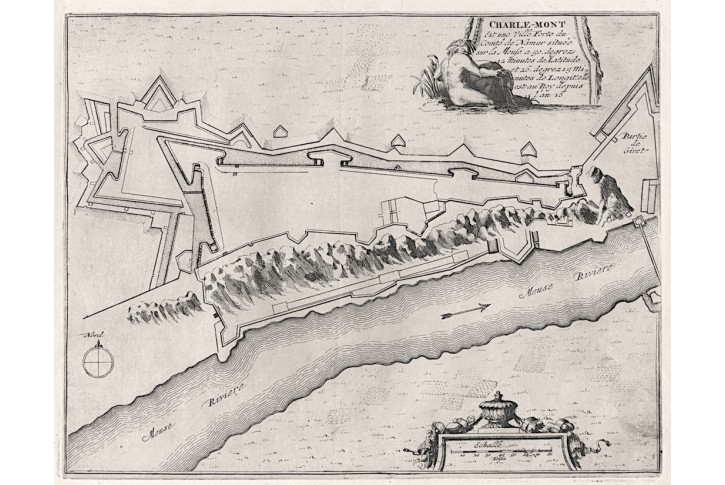 Charlemont,  N. de Fer, mědiryt, 1705