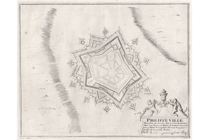 Philippeville, N. de Fer, mědiryt, 1705