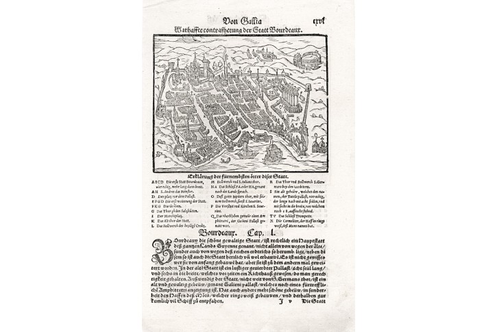 Bordeaux - Montpelier, Münster, dřevořez, (1590)
